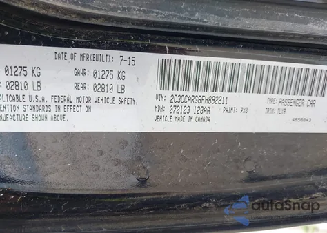 2015 Chrysler 300 Limited from USA, damaged, VIN 2C3CCARG6FH892211